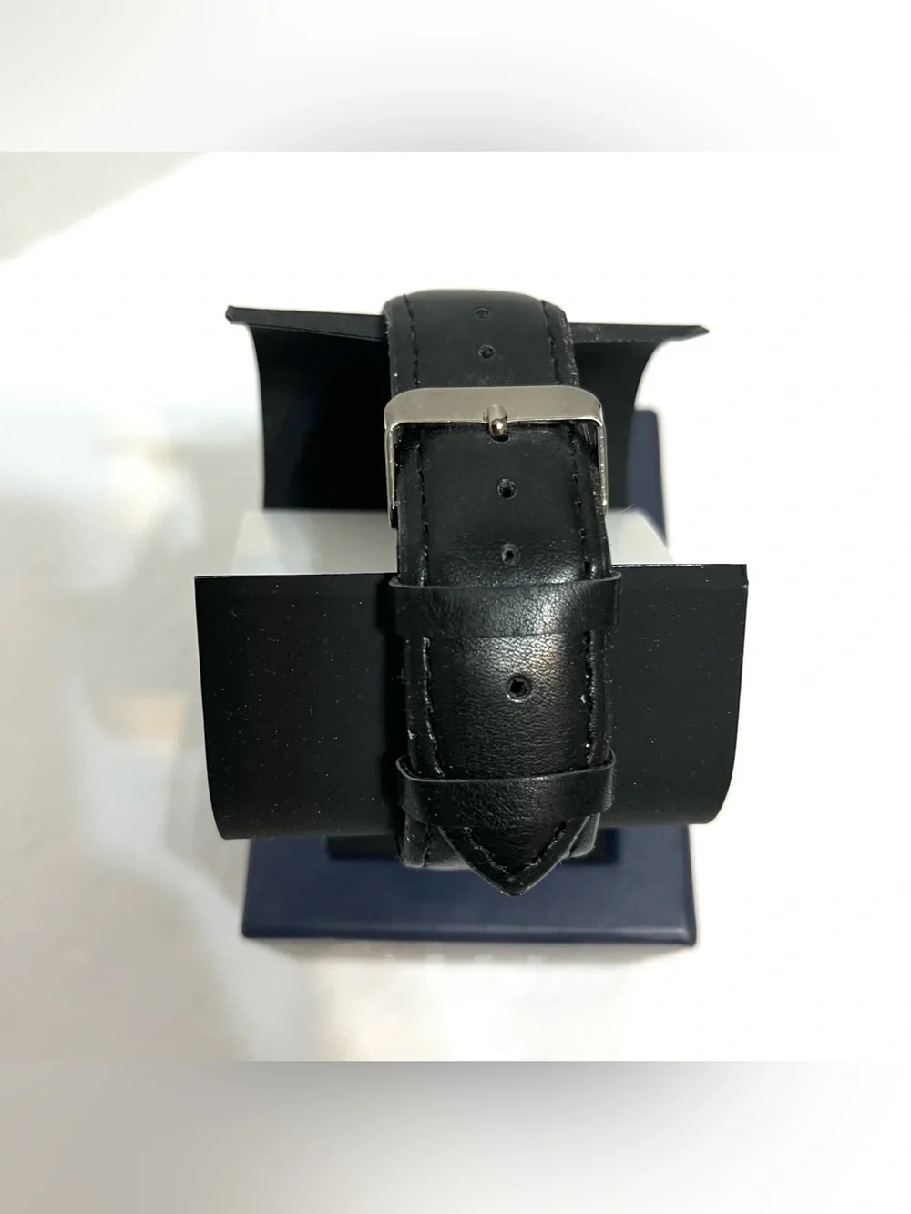 Men's Black Chronograph Watch Multi Dial Leather Strap Icon New York MIB